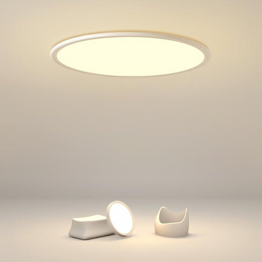 Soft White Round Industrial Black Flush Mount Ceiling Light