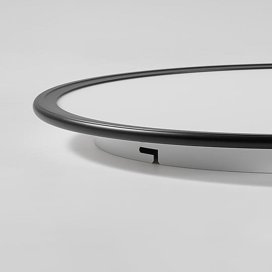 Soft White Round Industrial Black Flush Mount Ceiling Light