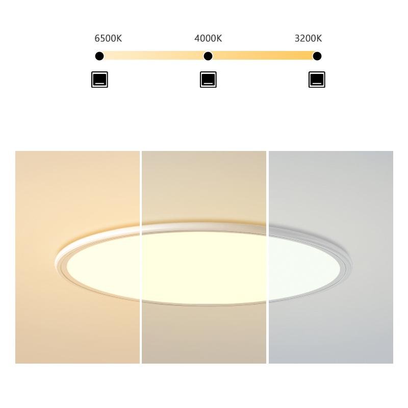 Soft White Round Industrial Black Flush Mount Ceiling Light