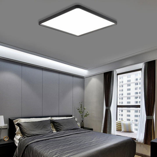 Modern Flat Square Black Flush Mount Ceiling Lights