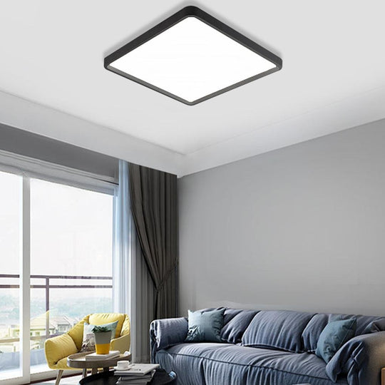 Modern Flat Square Black Flush Mount Ceiling Lights