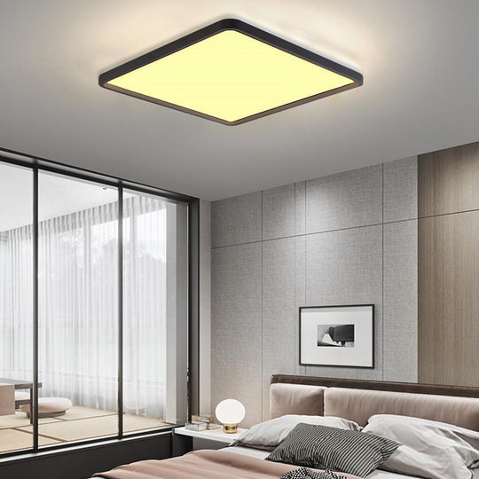 Modern Flat Square Black Flush Mount Ceiling Lights