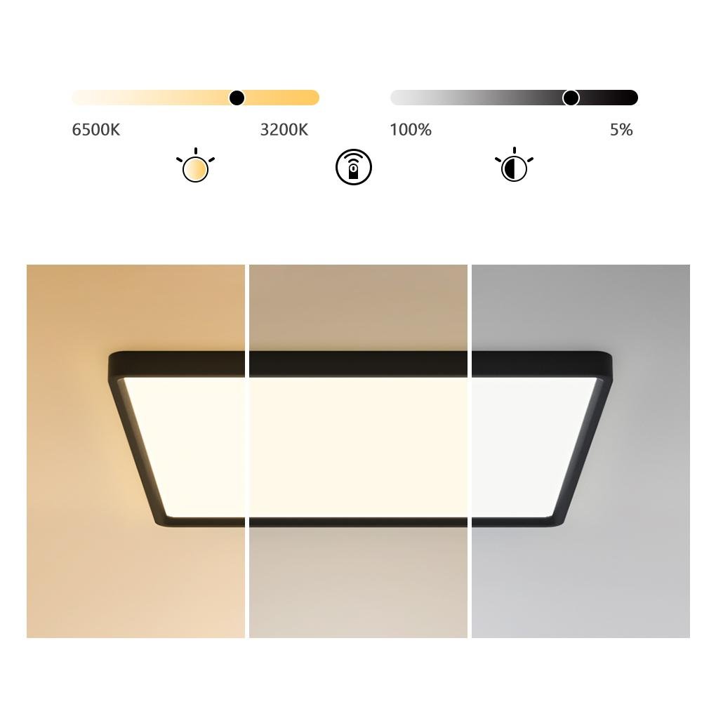 Modern Flat Square Black Flush Mount Ceiling Lights