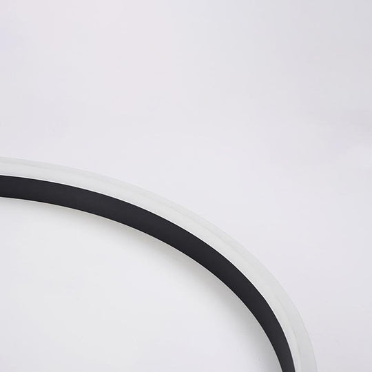 Black Round Dimmable Aluminum Flush Mount Ceiling Light