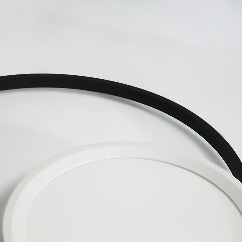 Overlap Round Black Flush Mount Ceiling Light