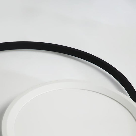 Overlap Round Black Flush Mount Ceiling Light