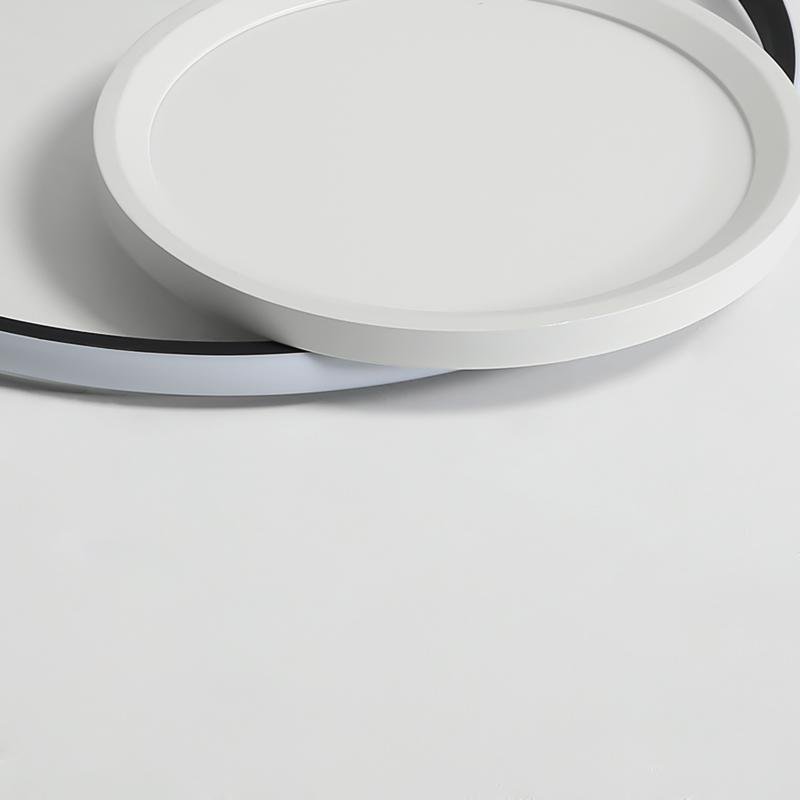 Overlap Round Black Flush Mount Ceiling Light