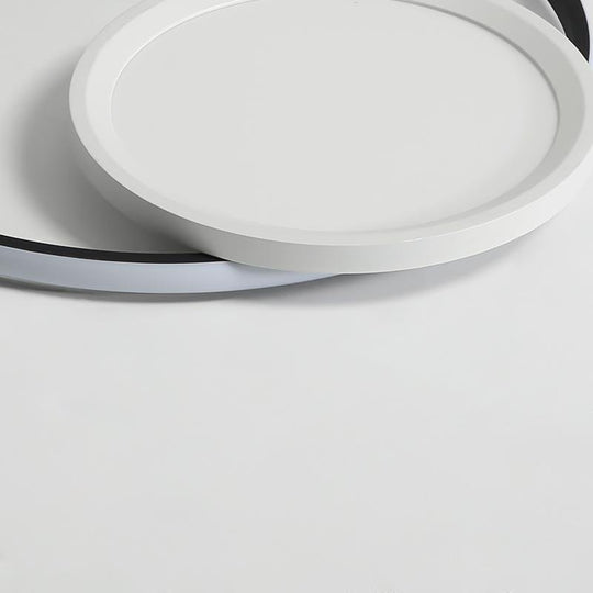 Overlap Round Black Flush Mount Ceiling Light