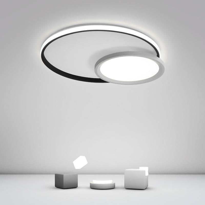 Overlap Round Black Flush Mount Ceiling Light