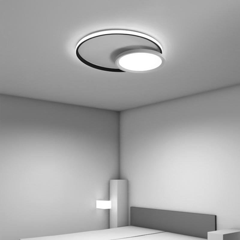 Overlap Round Black Flush Mount Ceiling Light