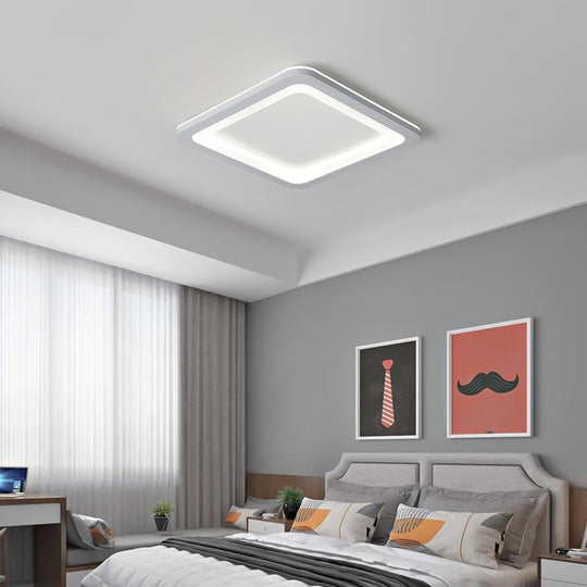 Gray Square Industrial Flush Mount Ceiling Light