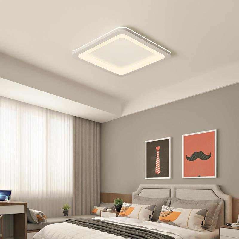 Gray Square Industrial Flush Mount Ceiling Light