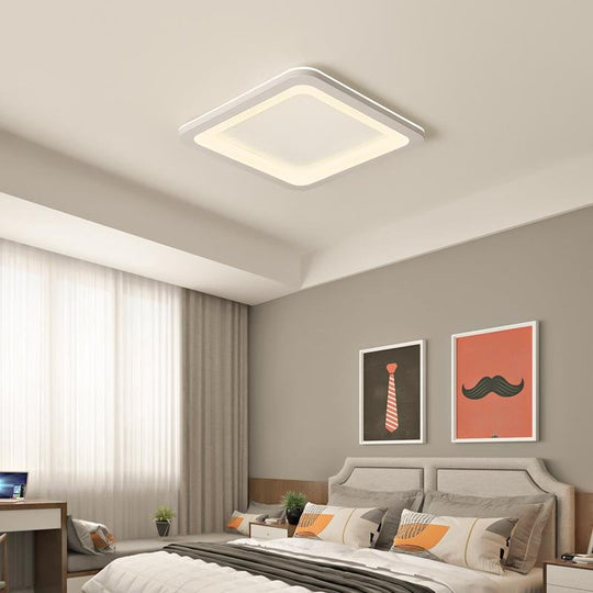 Gray Square Industrial Flush Mount Ceiling Light