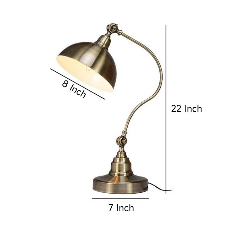 20'' Antique Metallic LED Desk Lamp with Adjustable Gooseneck