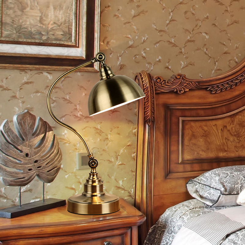 20'' Antique Metallic LED Desk Lamp with Adjustable Gooseneck