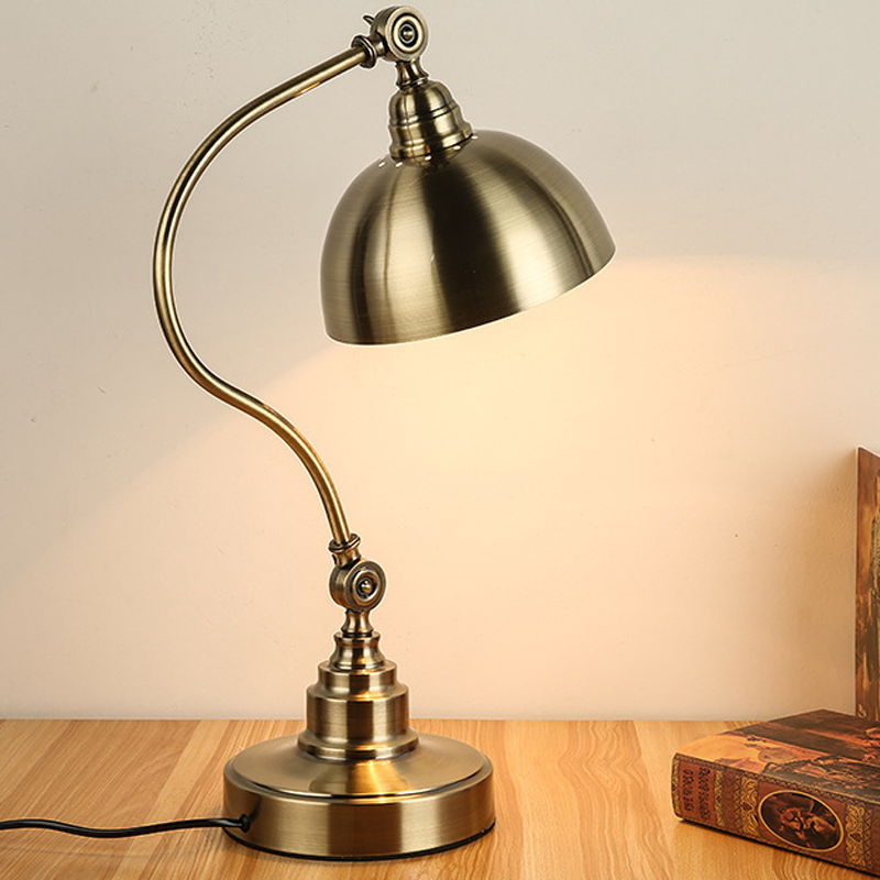 20'' Antique Metallic LED Desk Lamp with Adjustable Gooseneck