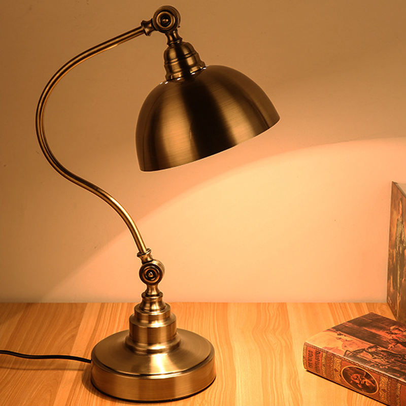 20'' Antique Metallic LED Desk Lamp with Adjustable Gooseneck