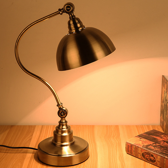 20'' Antique Metallic LED Desk Lamp with Adjustable Gooseneck