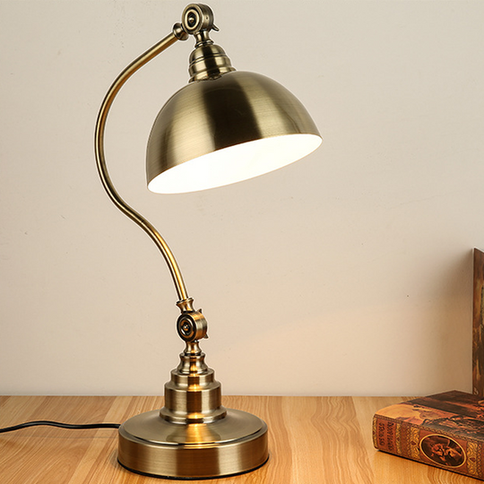 20'' Antique Metallic LED Desk Lamp with Adjustable Gooseneck
