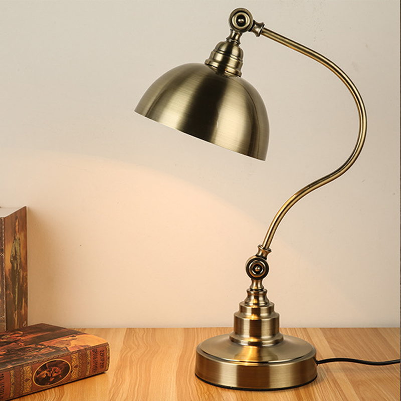 20'' Antique Metallic LED Desk Lamp with Adjustable Gooseneck