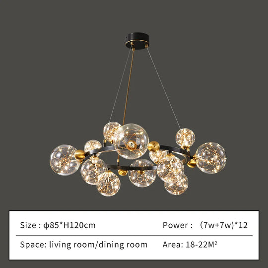 Paula Chandelier – Elegant Gold-Tone Metal and Glass