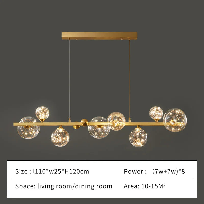 Paula Chandelier – Elegant Gold-Tone Metal and Glass