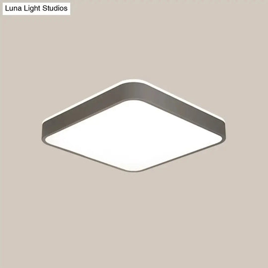 LED Acrylic Ceiling Lamp: Modern Simplicity, Flush-Mounted, Grey/White, Warm/White Light - Bedroom Lighting Solution