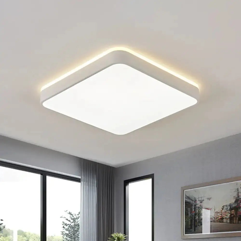 LED Acrylic Ceiling Lamp: Modern Simplicity, Flush-Mounted, Grey/White, Warm/White Light - Bedroom Lighting Solution