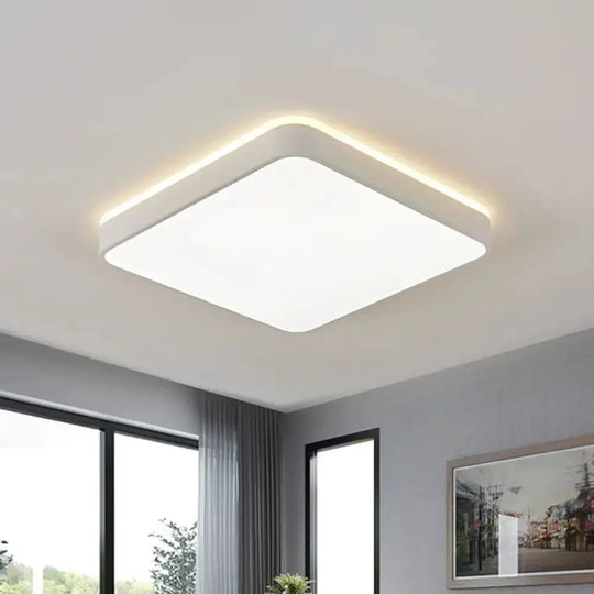LED Acrylic Ceiling Lamp: Modern Simplicity, Flush-Mounted, Grey/White, Warm/White Light - Bedroom Lighting Solution