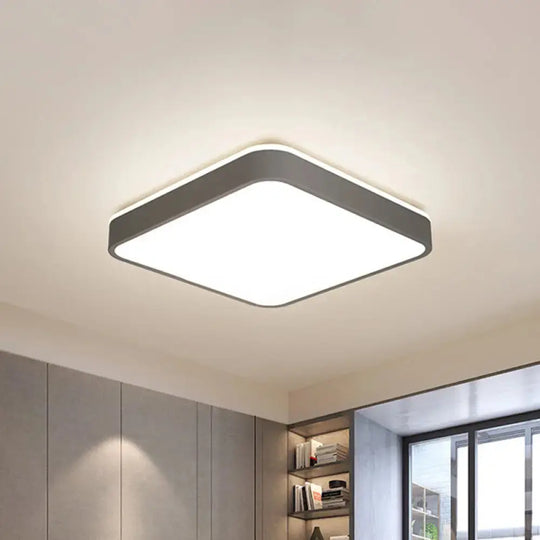 LED Acrylic Ceiling Lamp: Modern Simplicity, Flush-Mounted, Grey/White, Warm/White Light - Bedroom Lighting Solution