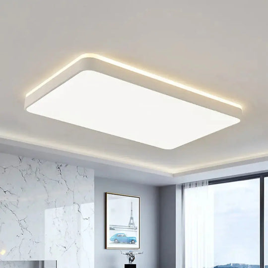 LED Acrylic Ceiling Lamp: Modern Simplicity, Flush-Mounted, Grey/White, Warm/White Light - Bedroom Lighting Solution