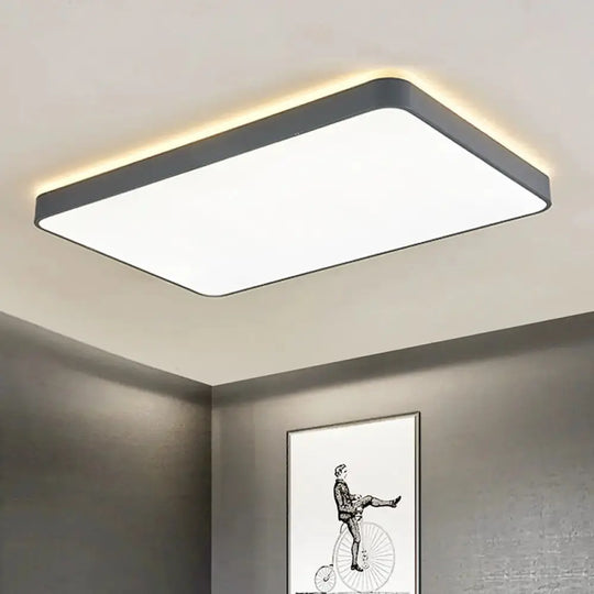 LED Acrylic Ceiling Lamp: Modern Simplicity, Flush-Mounted, Grey/White, Warm/White Light - Bedroom Lighting Solution