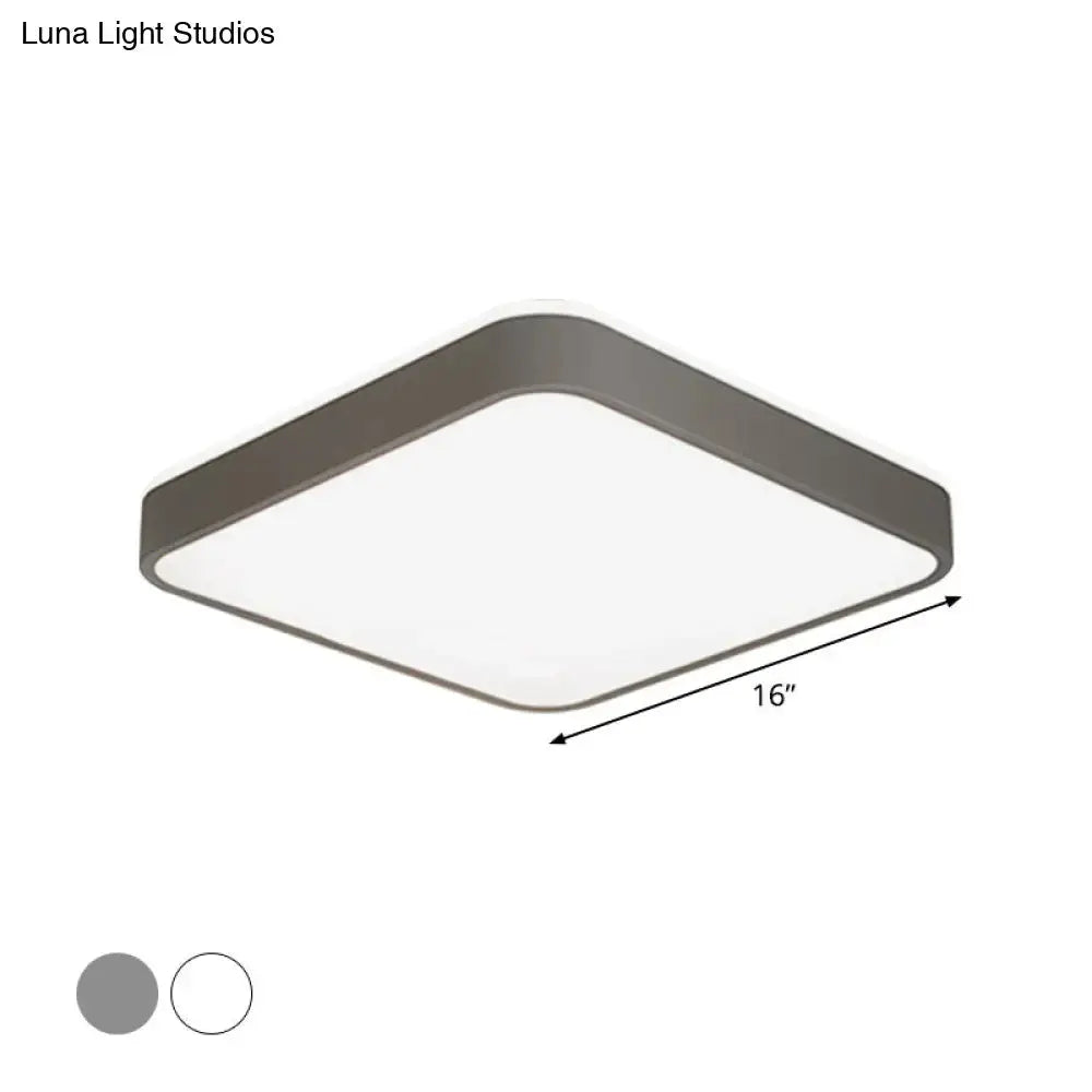 LED Acrylic Ceiling Lamp: Modern Simplicity, Flush-Mounted, Grey/White, Warm/White Light - Bedroom Lighting Solution
