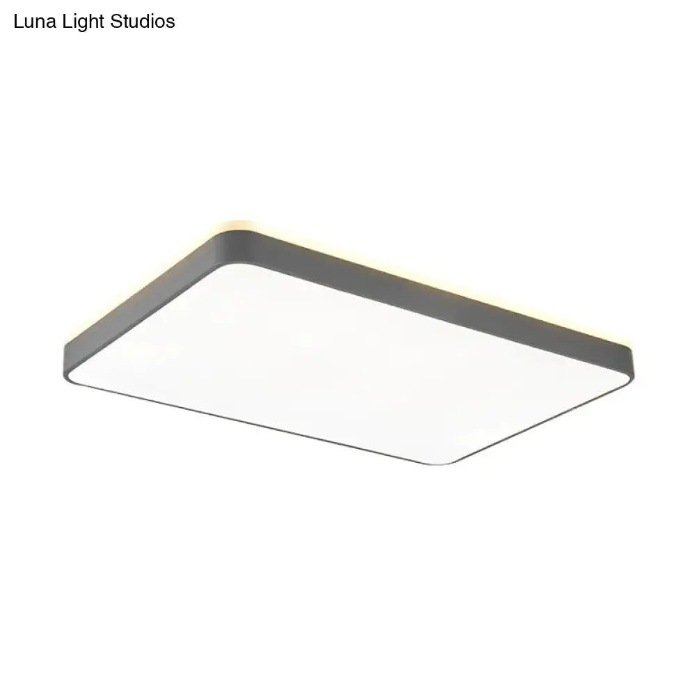 LED Acrylic Ceiling Lamp: Modern Simplicity, Flush-Mounted, Grey/White, Warm/White Light - Bedroom Lighting Solution