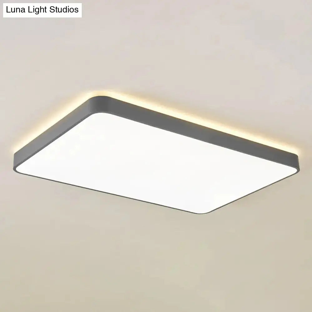 LED Acrylic Ceiling Lamp: Modern Simplicity, Flush-Mounted, Grey/White, Warm/White Light - Bedroom Lighting Solution