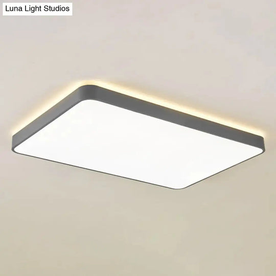 LED Acrylic Ceiling Lamp: Modern Simplicity, Flush-Mounted, Grey/White, Warm/White Light - Bedroom Lighting Solution