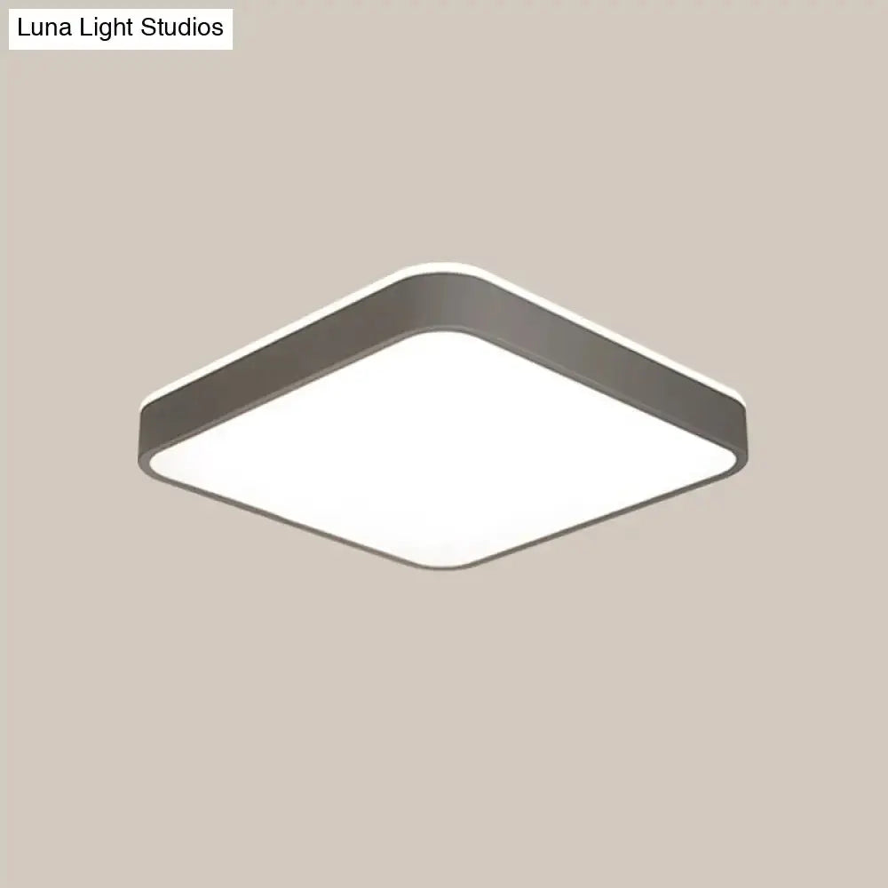 LED Acrylic Ceiling Lamp: Modern Simplicity, Flush-Mounted, Grey/White, Warm/White Light - Bedroom Lighting Solution
