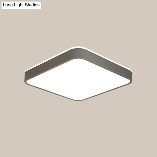 LED Acrylic Ceiling Lamp: Modern Simplicity, Flush-Mounted, Grey/White, Warm/White Light - Bedroom Lighting Solution