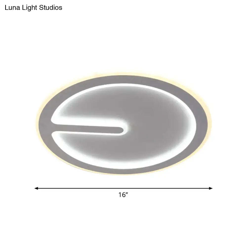 Acrylic Flush-Mount LED Clock Ceiling Light for Bedroom - Simplicity White, with Warm/White Light