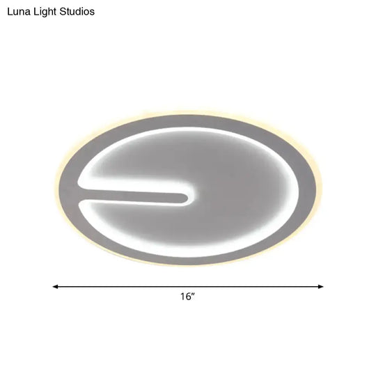 Acrylic Flush-Mount LED Clock Ceiling Light for Bedroom - Simplicity White, with Warm/White Light