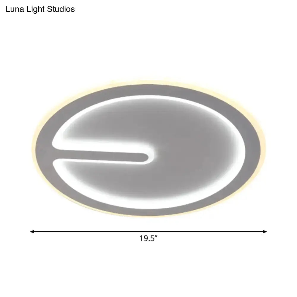 Acrylic Flush-Mount LED Clock Ceiling Light for Bedroom - Simplicity White, with Warm/White Light