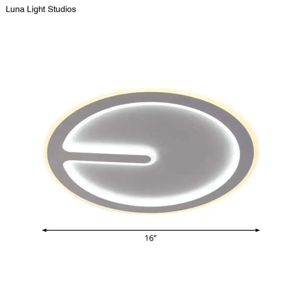 Acrylic Flush-Mount LED Clock Ceiling Light for Bedroom - Simplicity White, with Warm/White Light