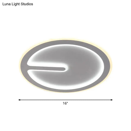 Acrylic Flush-Mount LED Clock Ceiling Light for Bedroom - Simplicity White, with Warm/White Light