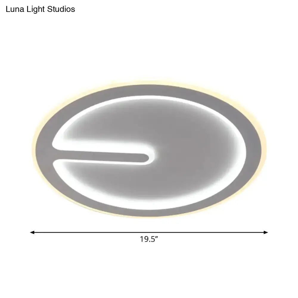 Acrylic Flush-Mount LED Clock Ceiling Light for Bedroom - Simplicity White, with Warm/White Light