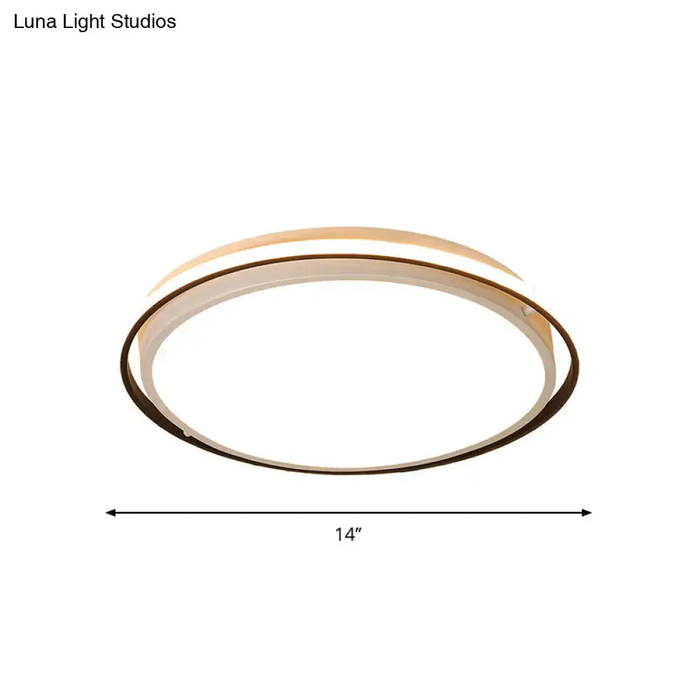 14/18/22" Round Acrylic Flush Light - Minimalist White LED Ceiling Flush Mount (Warm/White Light)