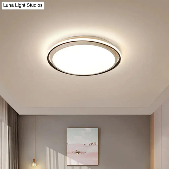 14/18/22" Round Acrylic Flush Light - Minimalist White LED Ceiling Flush Mount (Warm/White Light)