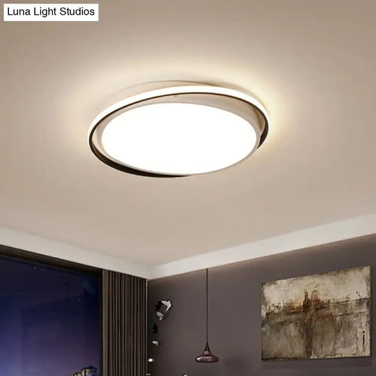 14/18/22" Round Acrylic Flush Light - Minimalist White LED Ceiling Flush Mount (Warm/White Light)
