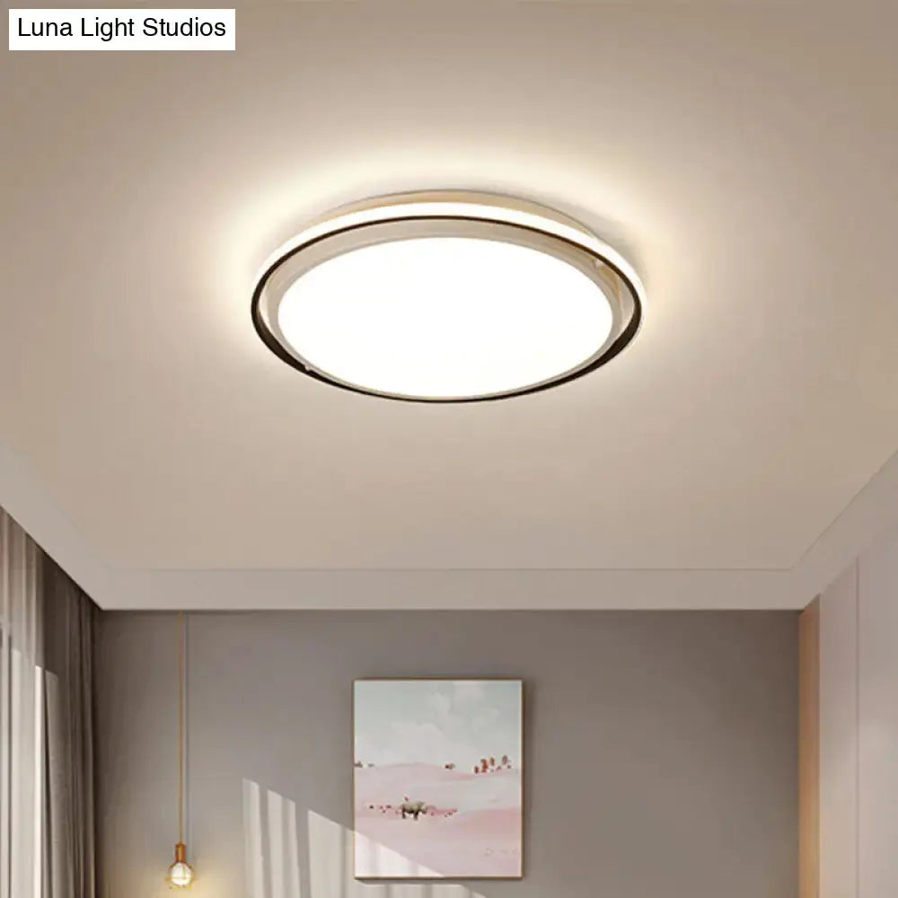 14/18/22" Round Acrylic Flush Light - Minimalist White LED Ceiling Flush Mount (Warm/White Light)
