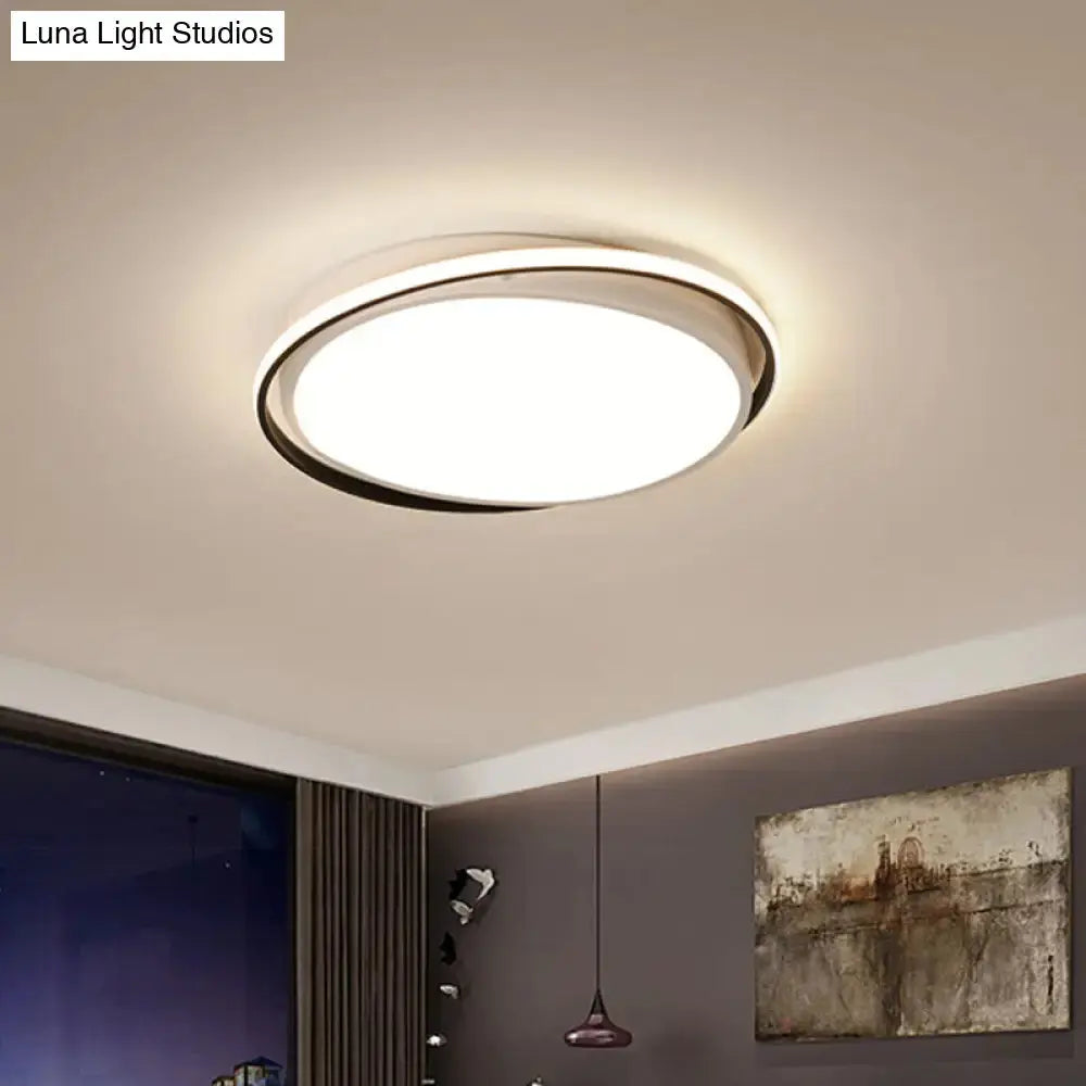 14/18/22" Round Acrylic Flush Light - Minimalist White LED Ceiling Flush Mount (Warm/White Light)