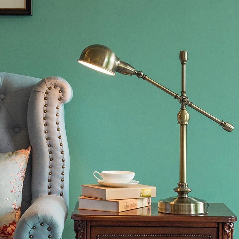 Vintage Metallic Dome Desk Lamp with Flexible Arm